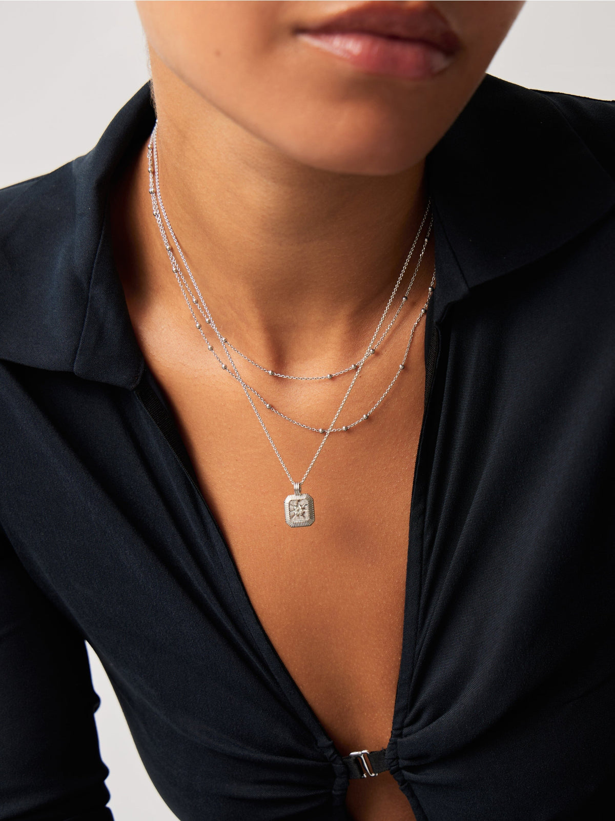 April Birthstone Necklace & Charm Earrings Set | Sterling Silver