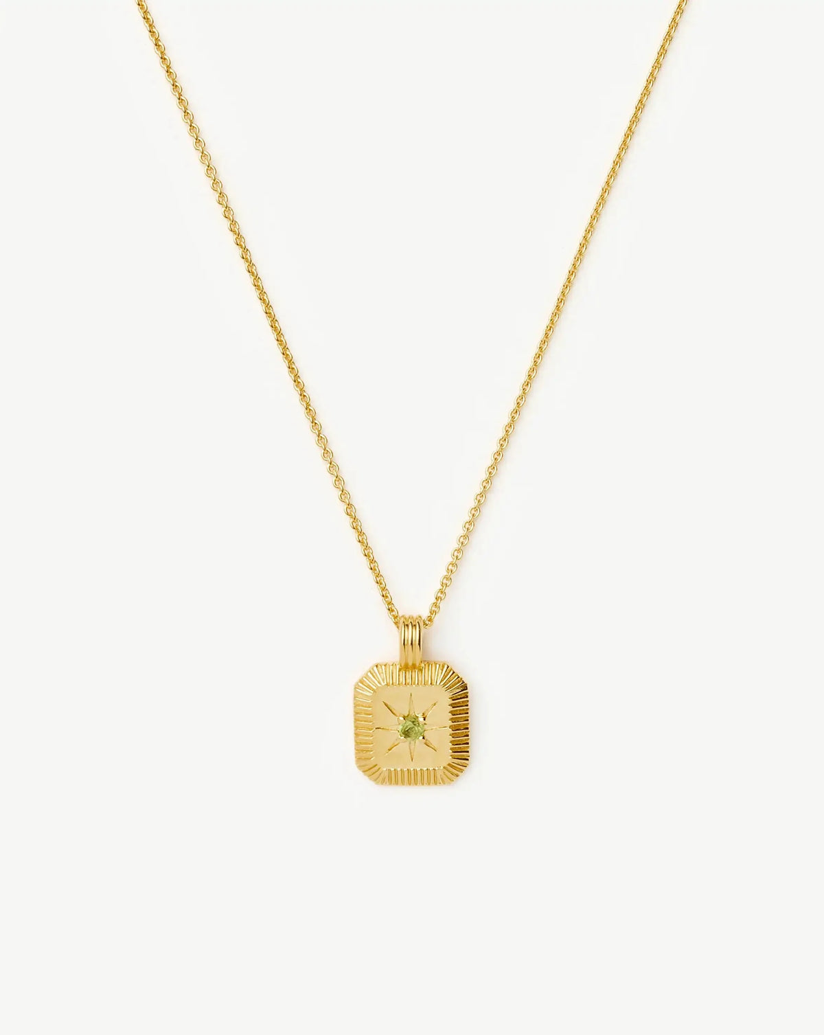 August Birthstone Pendant Necklace | 18k Gold Vermeil/Peridot