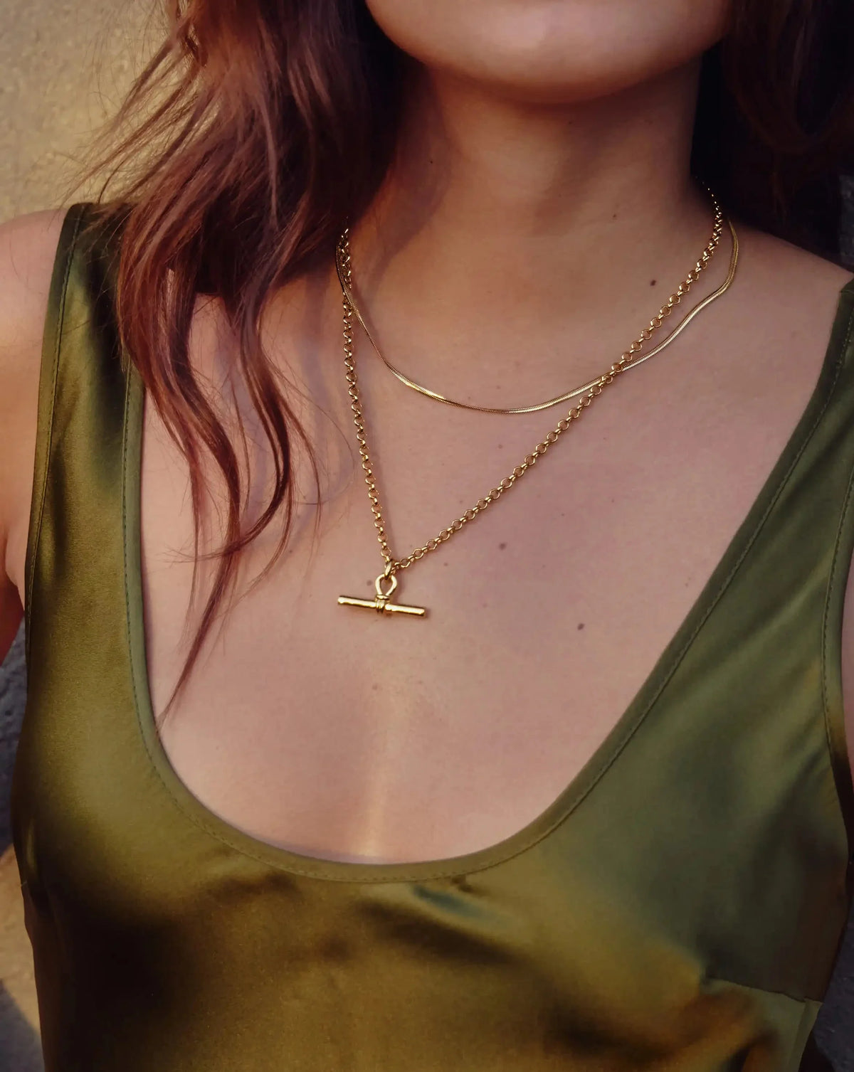 Chunky T-Bar Chain Necklace | 18k Gold Plated