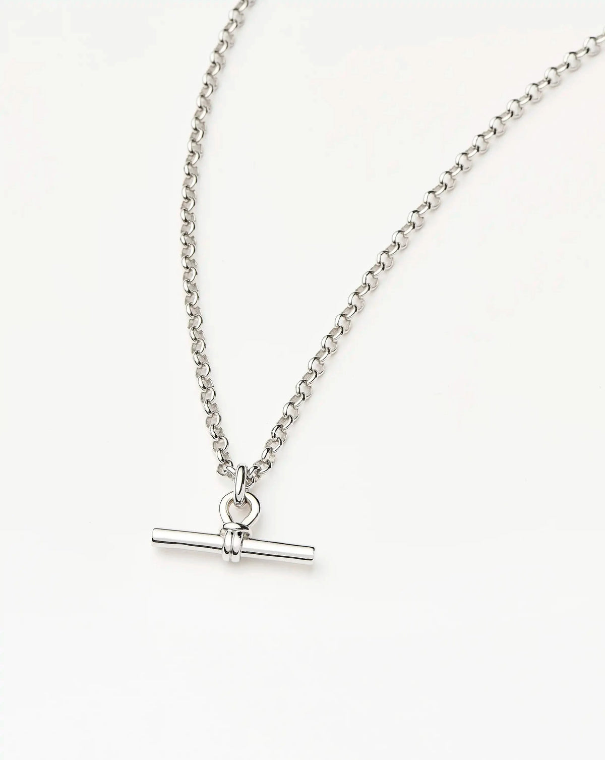 Chunky T-Bar Chain Necklace | Silver Plated