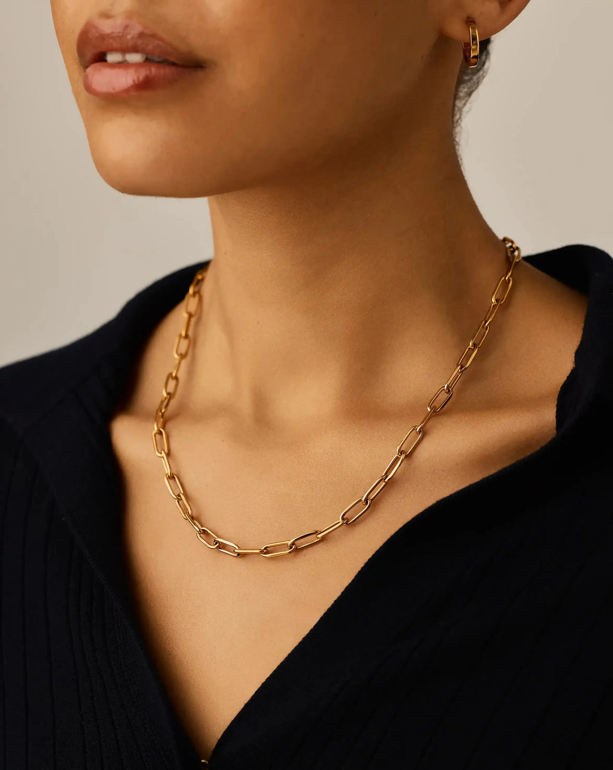 Classic Paperclip Chain Necklace | 18k Gold Plated