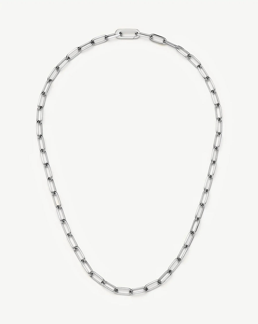 Classic Paperclip Chain Necklace | Platinum Plated
