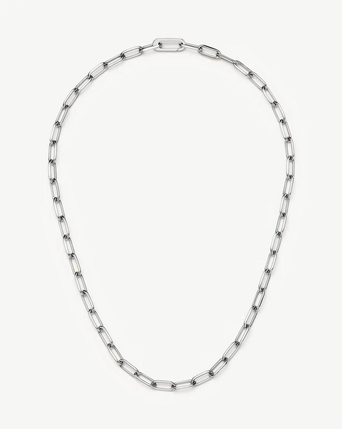 Classic Paperclip Chain Necklace | Platinum Plated