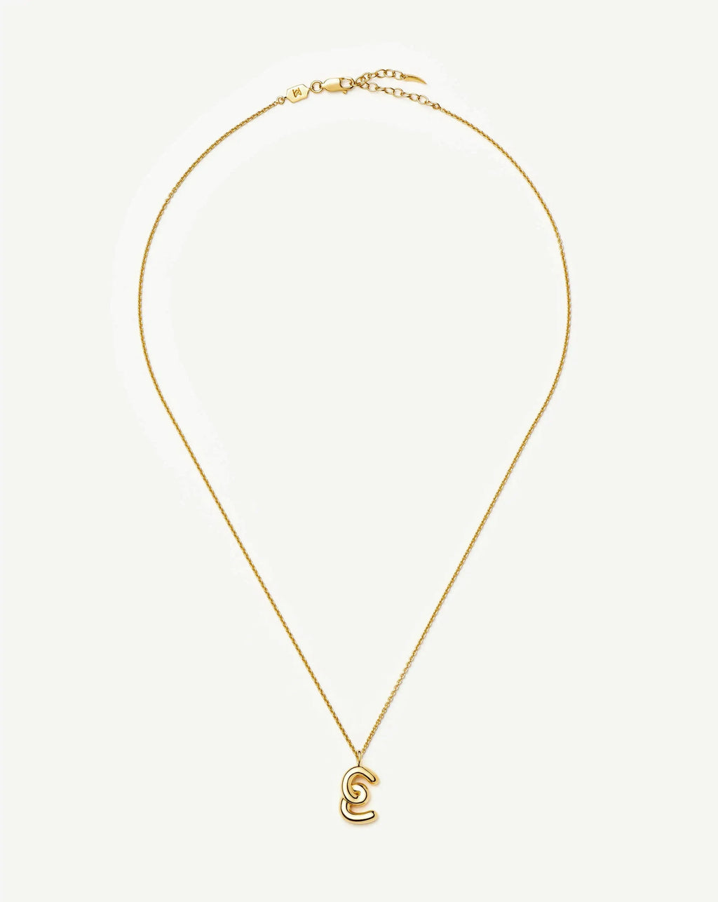 Curly Molten Initial Pendant Necklace - E | 18k Gold Vermeil