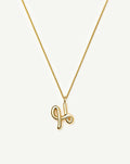 Curly Molten Initial Pendant Necklace - H | 18k Gold Vermeil
