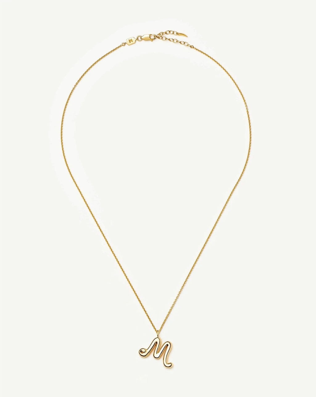 Curly Molten Initial Pendant Necklace - M | 18k Gold Vermeil