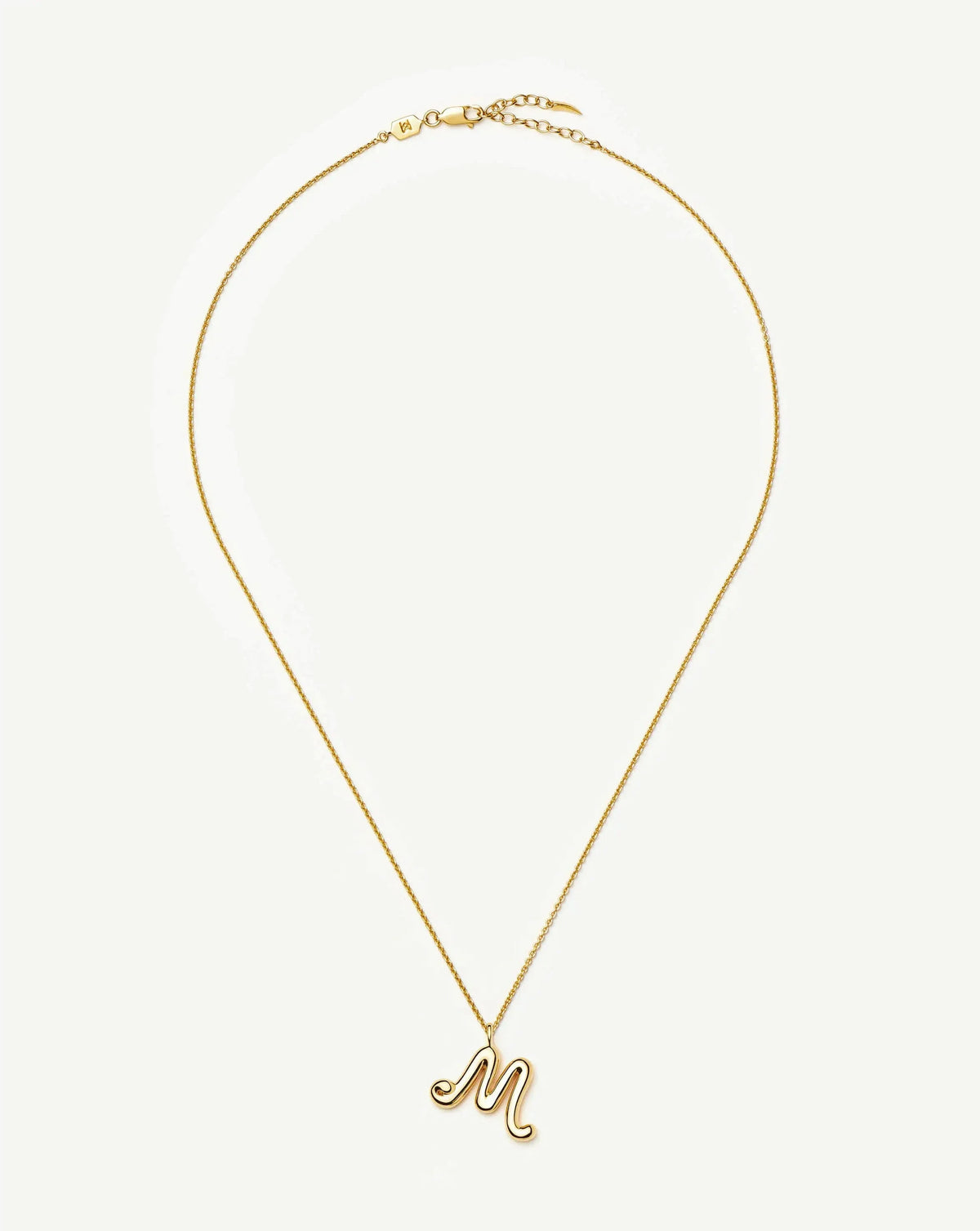 Curly Molten Initial Pendant Necklace - M | 18k Gold Vermeil