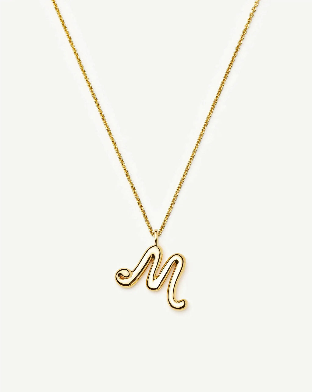 Curly Molten Initial Pendant Necklace - M | 18k Gold Vermeil