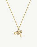 Curly Molten Initial Pendant Necklace - M | 18k Gold Vermeil