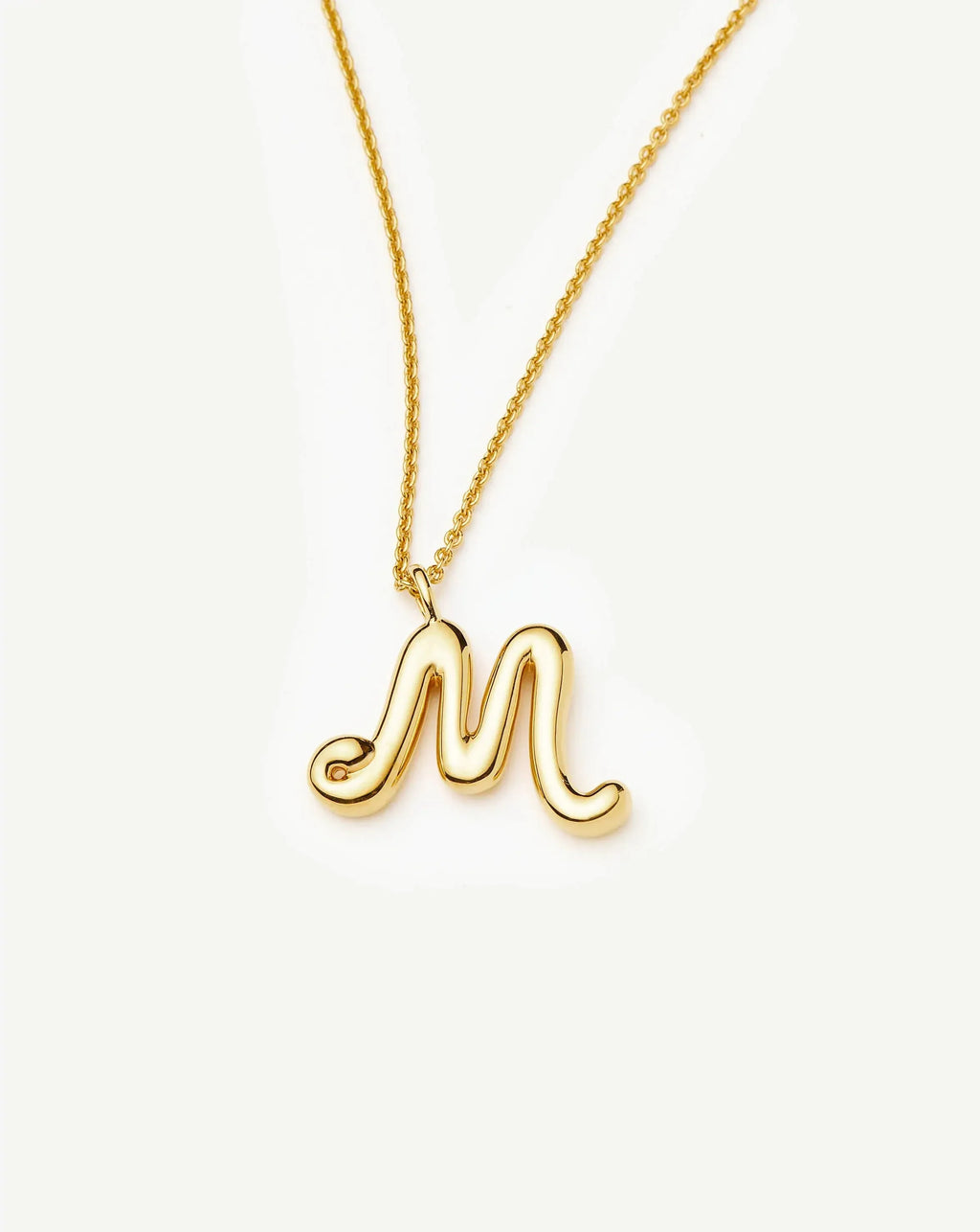 Curly Molten Initial Pendant Necklace - M | 18k Gold Vermeil
