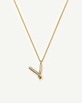 Curly Molten Initial Pendant Necklace - V | 18k Gold Vermeil