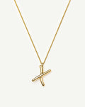 Curly Molten Initial Pendant Necklace - X | 18k Gold Vermeil