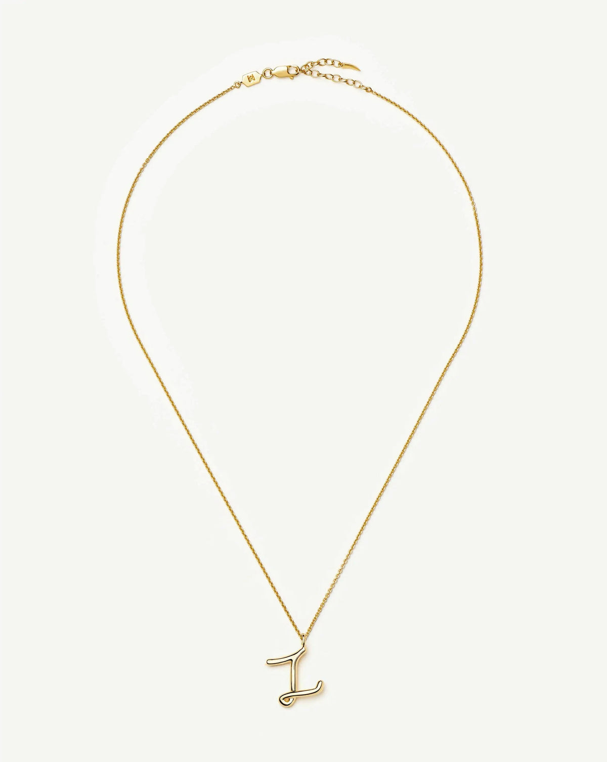 Curly Molten Initial Pendant Necklace - Z | 18k Gold Vermeil