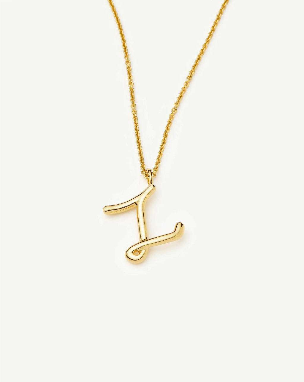 Curly Molten Initial Pendant Necklace - Z | 18k Gold Vermeil