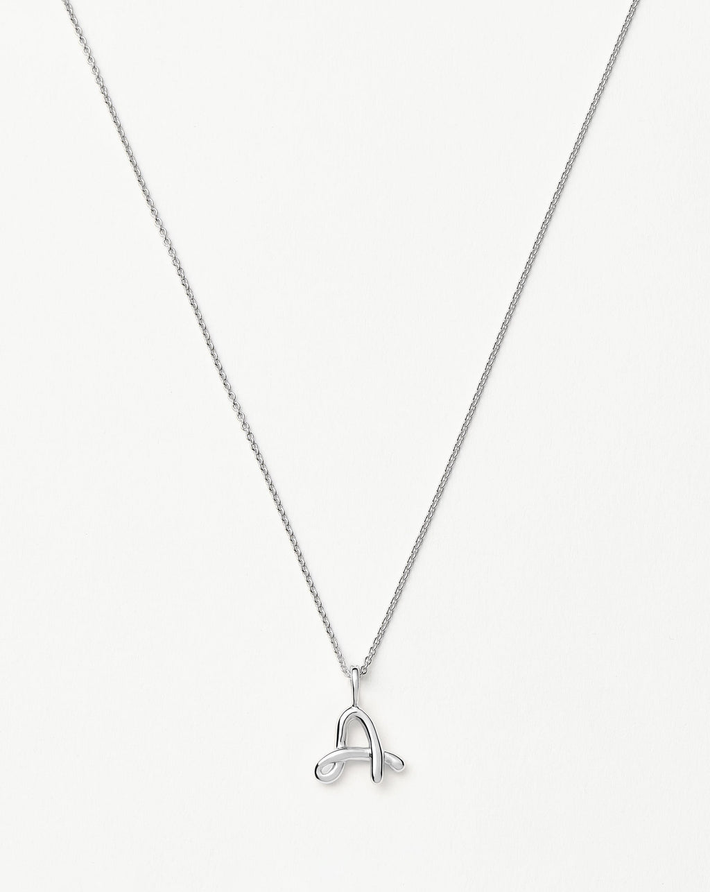 Curly Molten Mini Initial Necklace - A | Sterling Silver