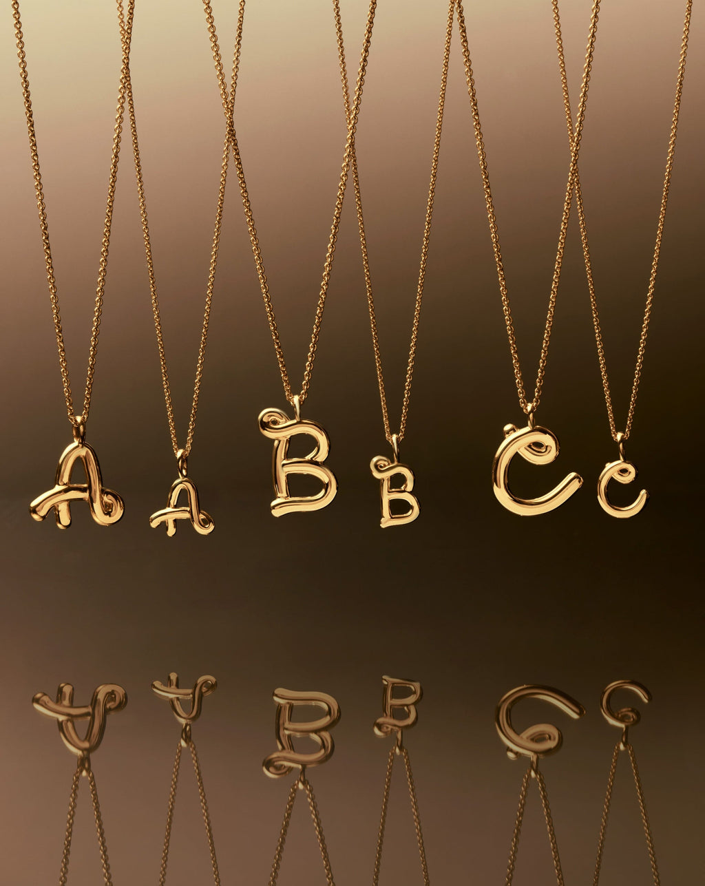 Curly Molten Mini Initial Necklace - A | 18k Gold Vermeil