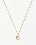 Curly Molten Mini Initial Necklace - C |18k Gold Vermeil