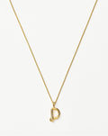 Curly Molten Mini Initial Necklace - D  |18k Gold Vermeil