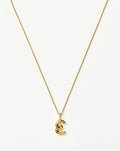 Curly Molten Mini Initial Necklace - E | 18k Gold Vermeil