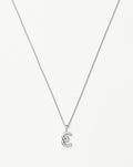 Curly Molten Mini Initial Necklace - E | Sterling Silver