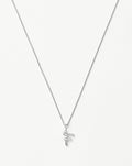 Curly Molten Mini Initial Necklace - F |Sterling Silver