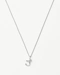 Curly Molten Mini Initial Necklace - J | Sterling Silver