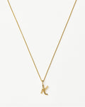 Curly Molten Mini Initial Necklace - K | 18k Gold Vermeil
