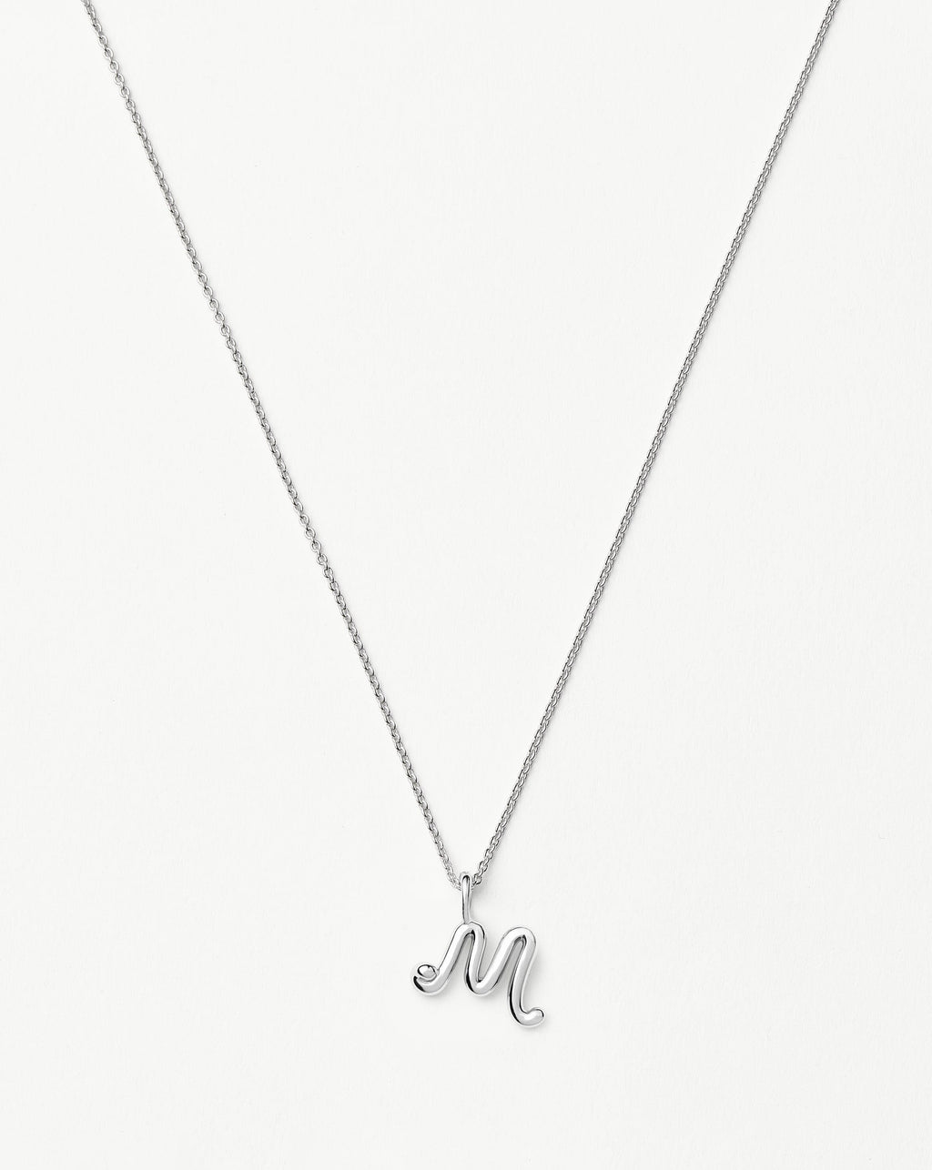 Curly Molten Mini Initial Necklace - M | Sterling Silver