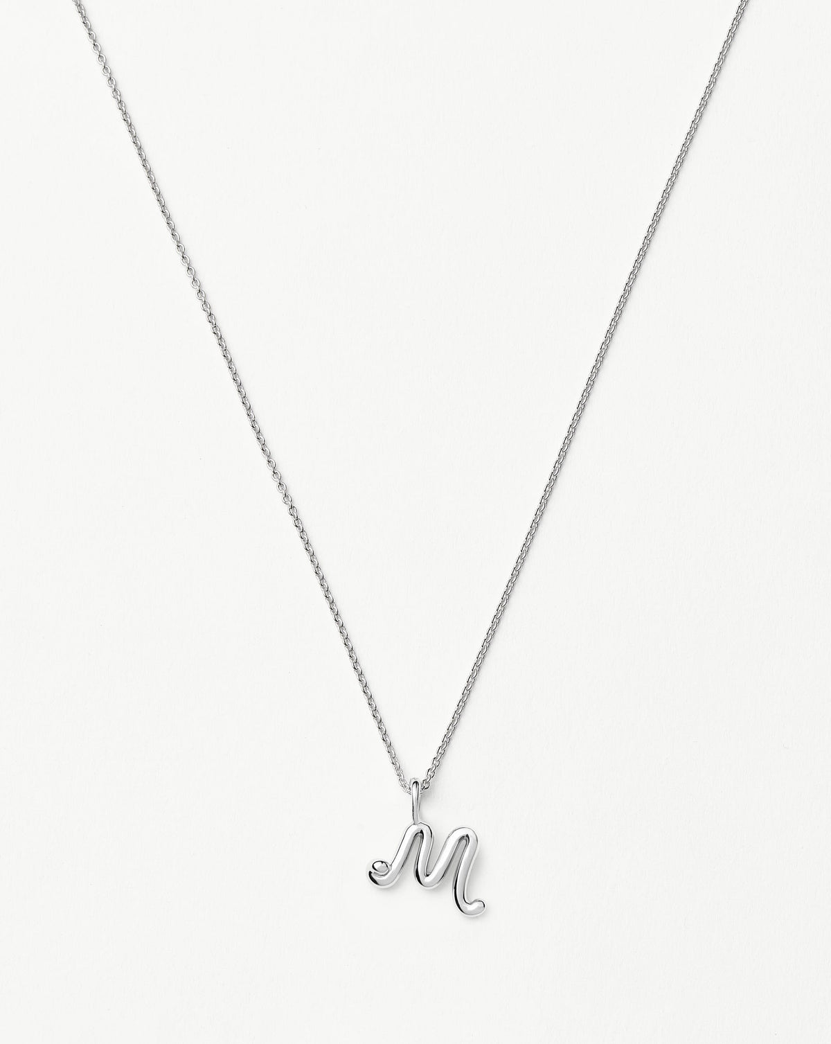 Curly Molten Mini Initial Necklace - M | Sterling Silver