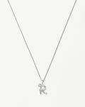 Curly Molten Mini Initial Necklace - R | Sterling Silver