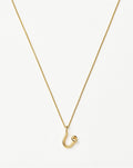 Curly Molten Mini Initial Necklace - U | 18k Gold Vermeil