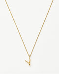 Curly Molten Mini Initial Necklace - V | 18k Gold Vermeil
