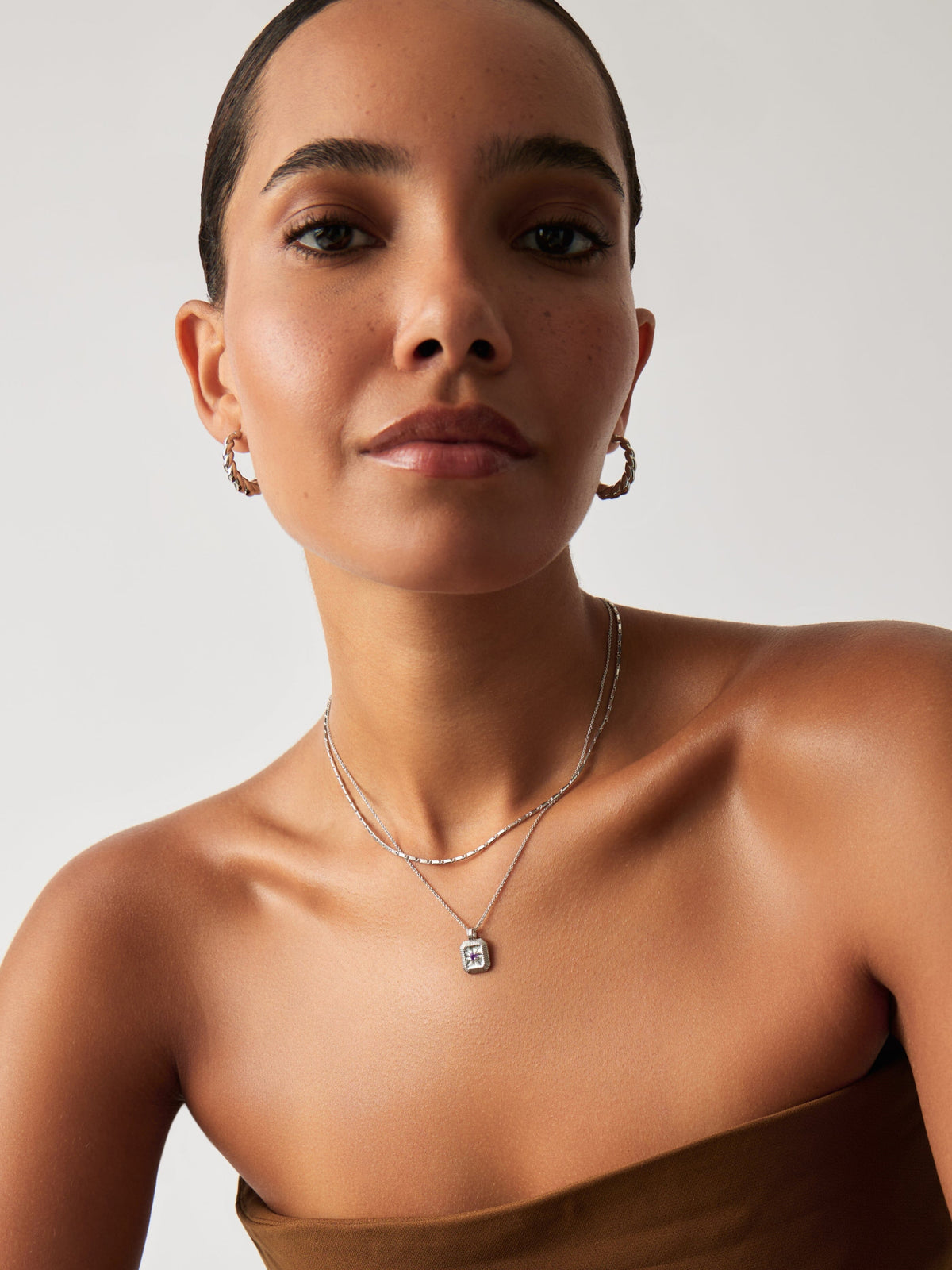 February Birthstone Pendant Necklace | Amethyst/Sterling Silver