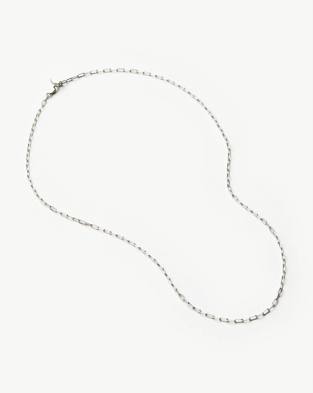 Solid Gold Classic Paperclip Chain Necklace | 14k Solid White Gold