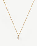 Solid Gold Diamond Initial Mini Pendant Necklace - C | 14k Solid Yellow Gold Plated/Diamond