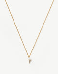 Solid Gold Diamond Initial Mini Pendant Necklace - Y | 14k Solid Yellow Gold Plated/Diamond