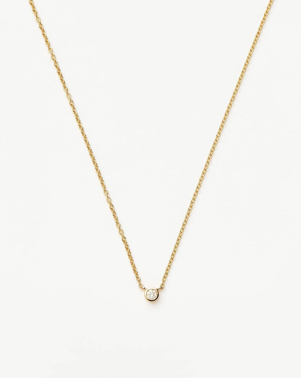 Solid Gold Diamond Solitaire Pendant Necklace | 14k Solid Gold/Diamond