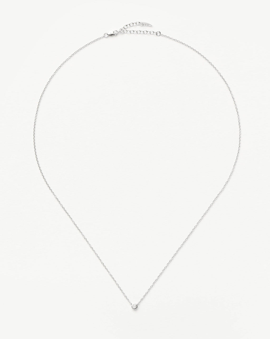 Solid Gold Diamond Solitaire Pendant Necklace | 14k Solid White Gold/Diamond