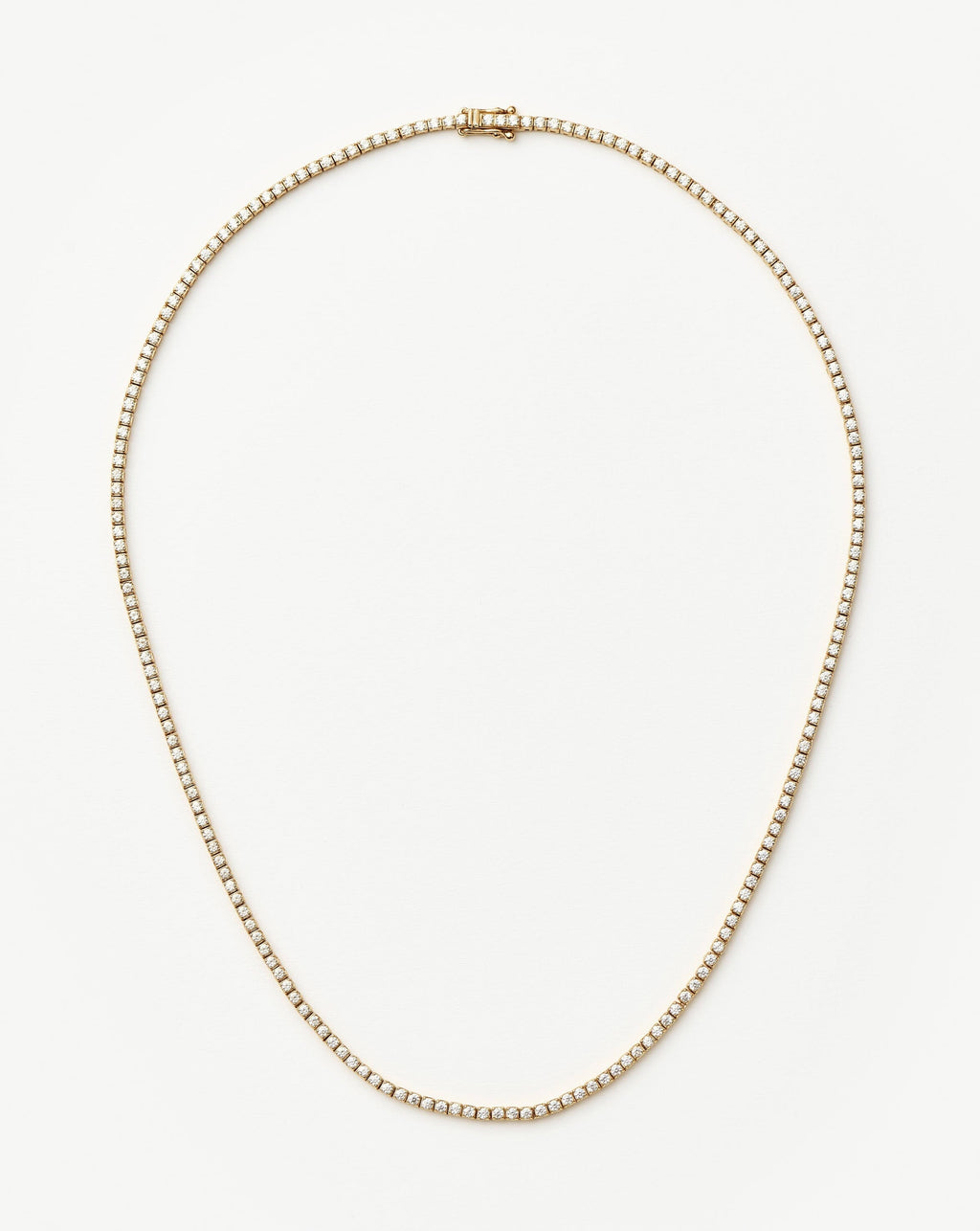 Solid Gold Diamond Tennis Necklace | 14k Solid Gold Diamond