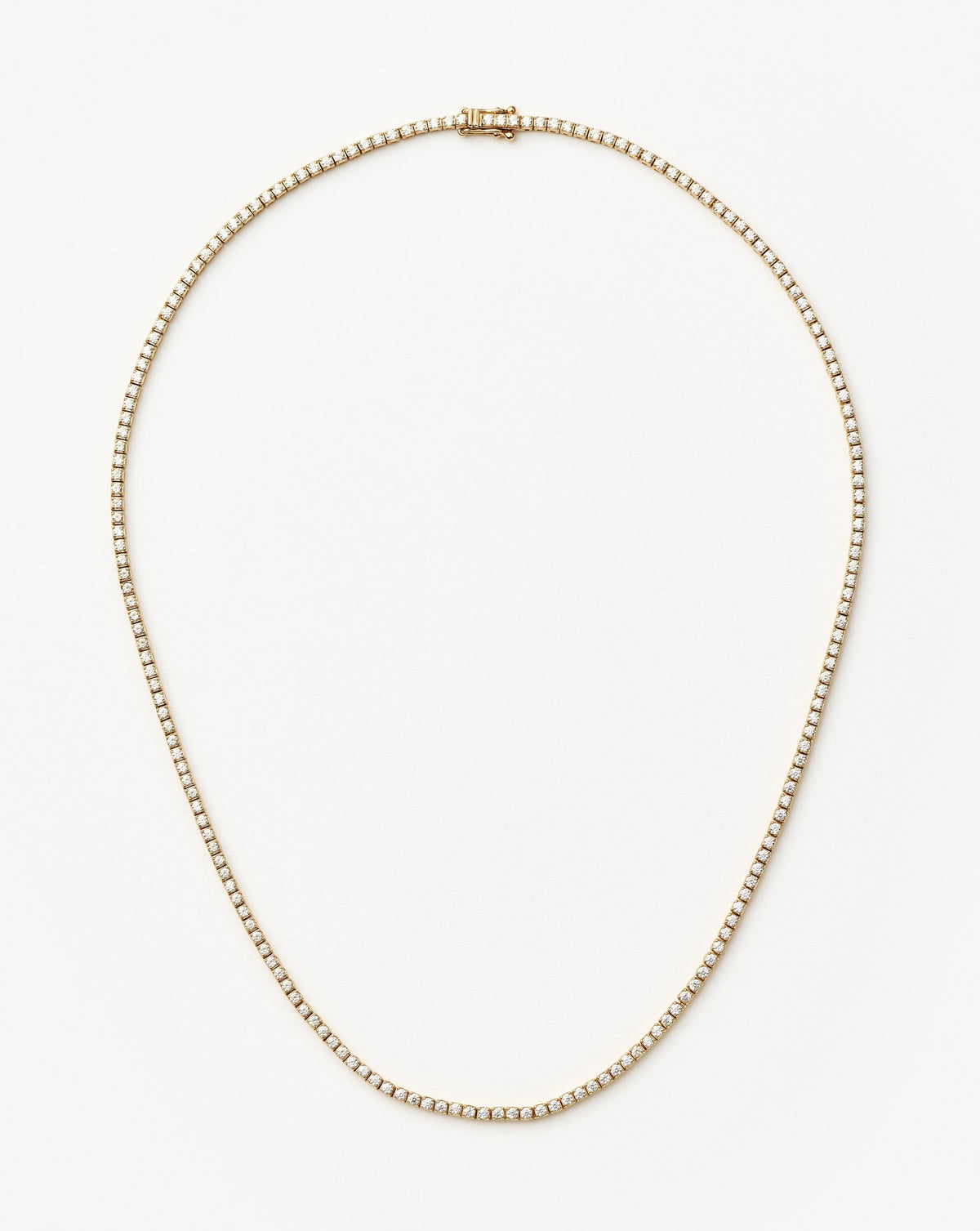 Solid Gold Diamond Tennis Necklace | 14k Solid Gold Diamond