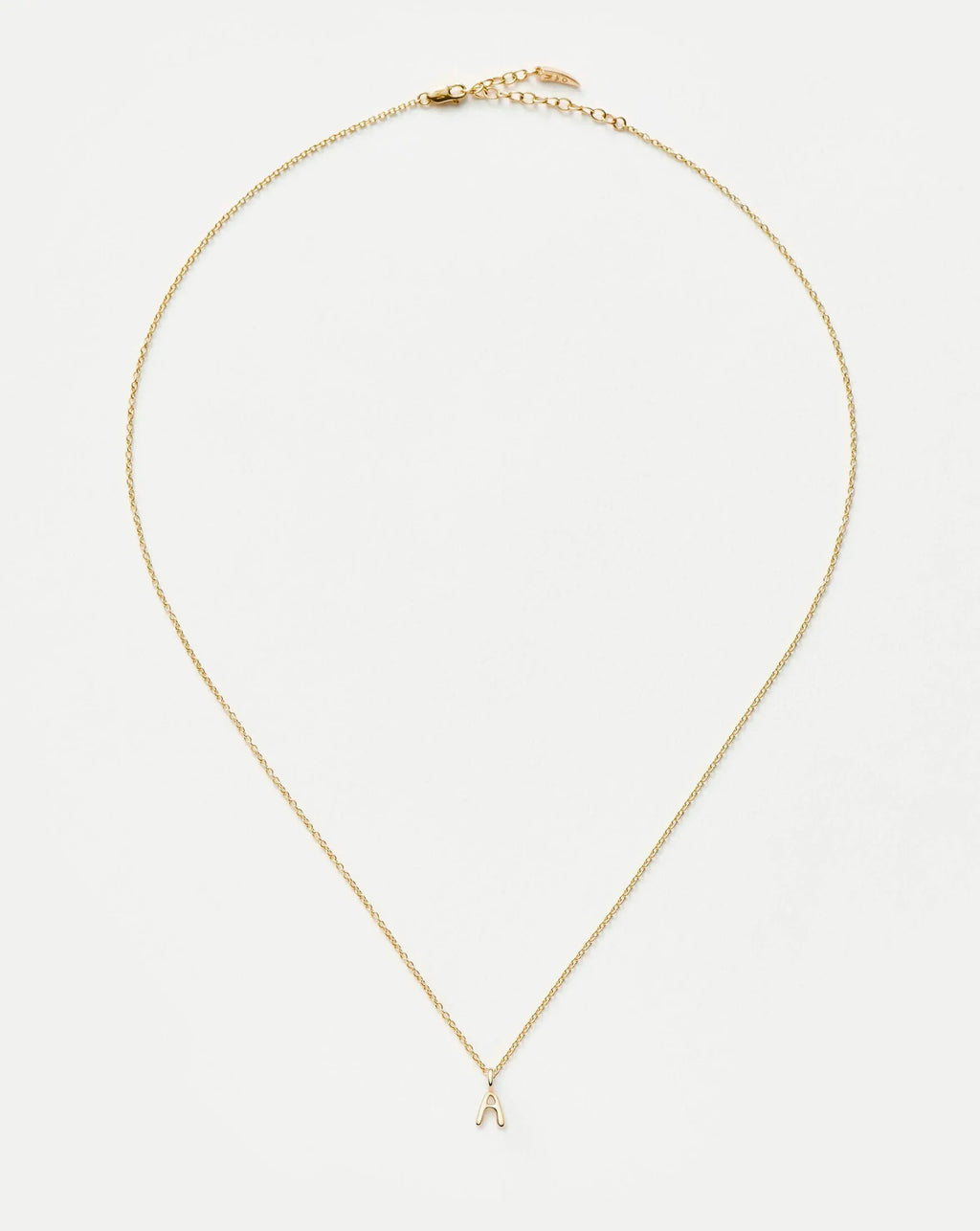 Solid Gold Initial Mini Pendant Necklace - A | 14k Solid Gold