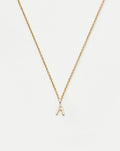 Solid Gold Initial Mini Pendant Necklace - A | 14k Solid Gold