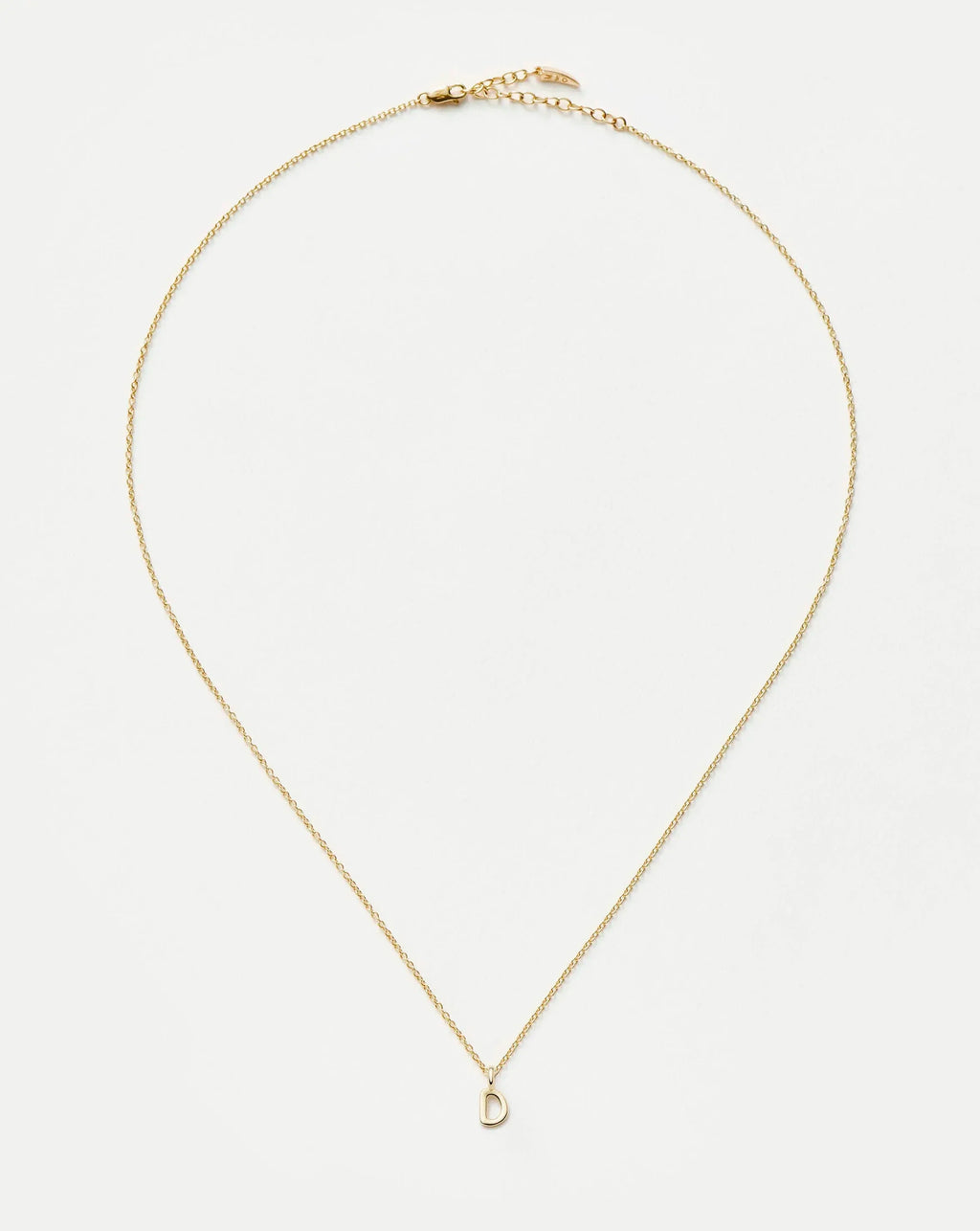 Solid Gold Initial Mini Pendant Necklace - D | 14k Solid Gold