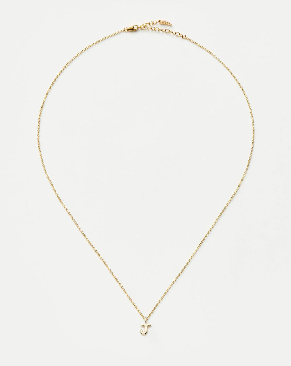 Solid Gold Initial Mini Pendant Necklace - J | 14k Solid Gold