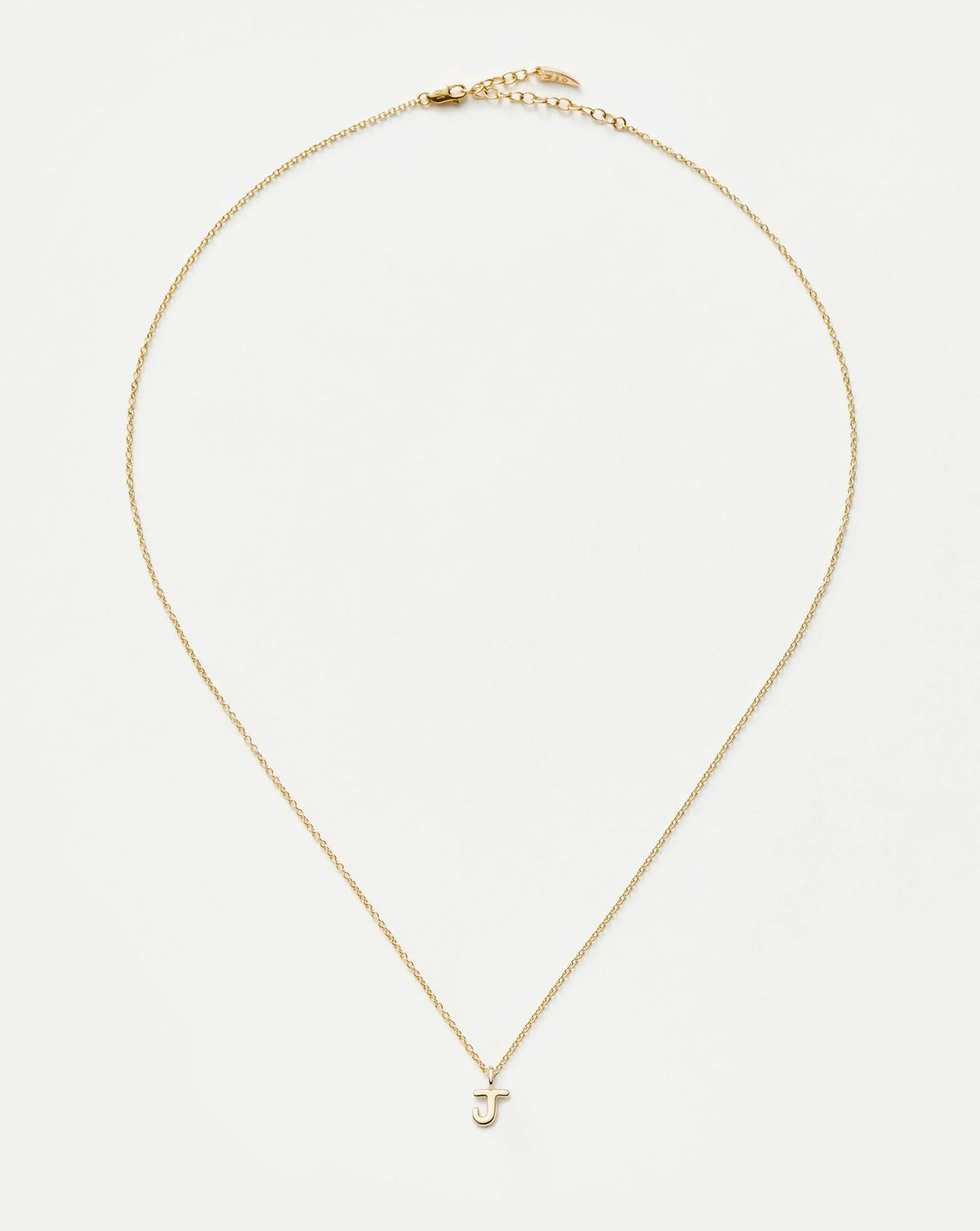 Solid Gold Initial Mini Pendant Necklace - J | 14k Solid Gold