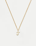 Solid Gold Initial Mini Pendant Necklace - J | 14k Solid Gold