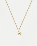 Solid Gold Initial Mini Pendant Necklace - M | 14k Solid Gold