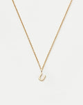 Solid Gold Initial Mini Pendant Necklace - U | 14k Solid Gold