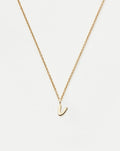 Solid Gold Initial Mini Pendant Necklace - V | 14k Solid Gold
