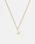 Solid Gold Initial Mini Pendant Necklace - W | 14k Solid Gold
